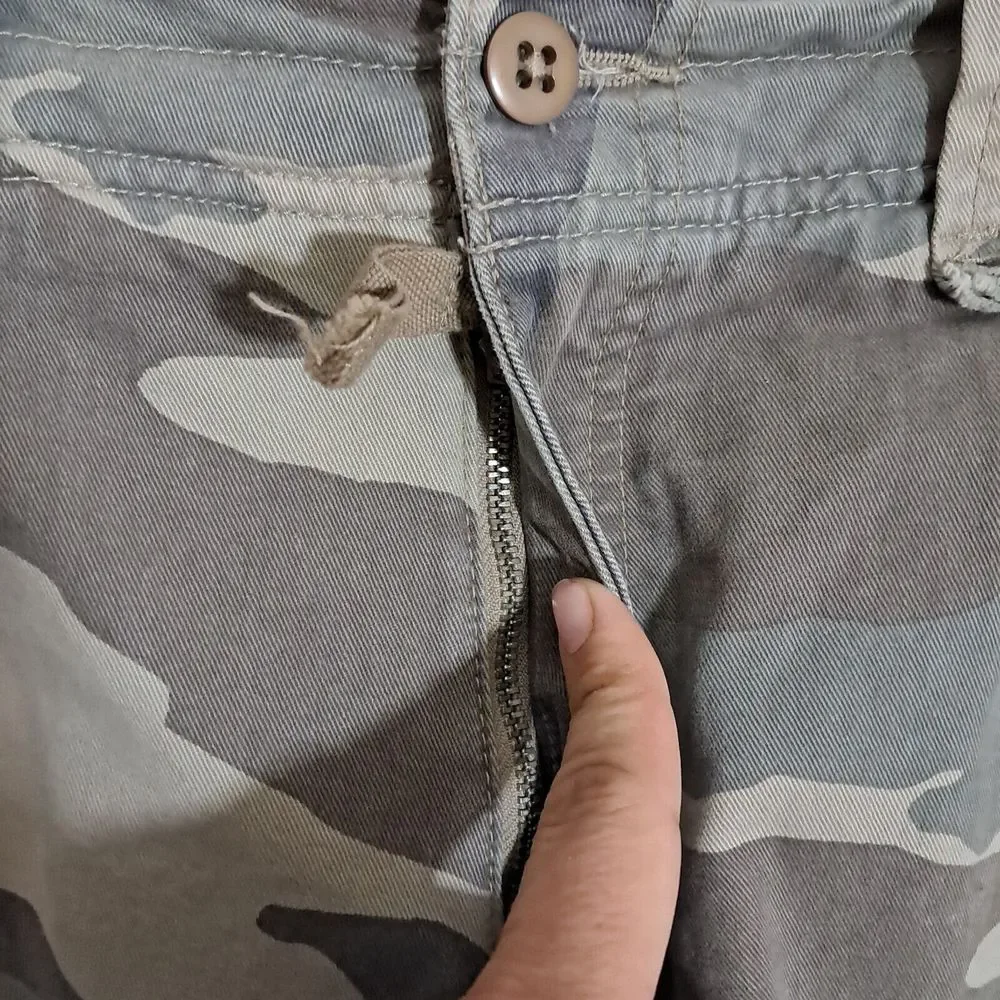 Vtg Abercrombie Fitch Camo Military Cargo Slim Straight Paratrooper Pants Men 32
